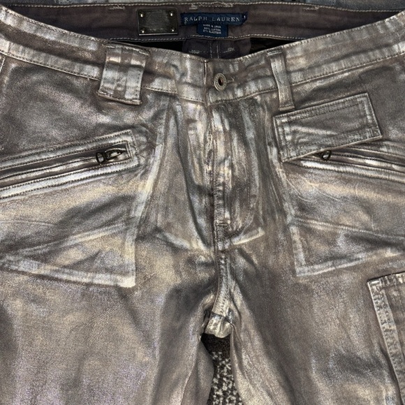 Ralph Lauren Silver Cargo Moto Jeans US Size 30 - Picture 4 of 9